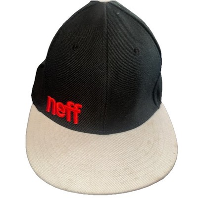 Neff Hat Black Wool Blend Snapback Baseball Cap Black Red Off White OSFA