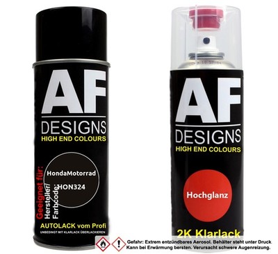 2K Spraydose Set für HondaMotorrad HON324 Pearl Nightstar Black Basislack 2K Kla