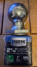 Reese Towpower 2-5/16” Chrome Hitch Ball – 1” Shank, 2” Length, 6000 lb Capacity