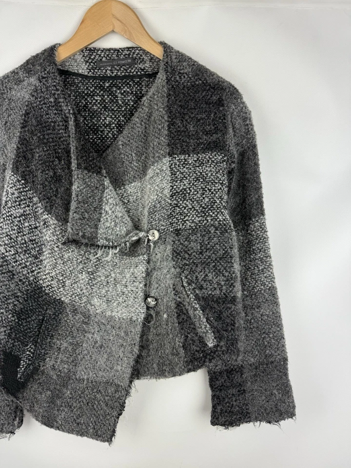 Elemente Clemente Ladies Wool / Alpaca Plaid Avant-Garde Blazer Jacket Size 2 - Image 3 of 4