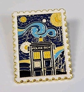 Police Box Starry Night Lapel Pin 