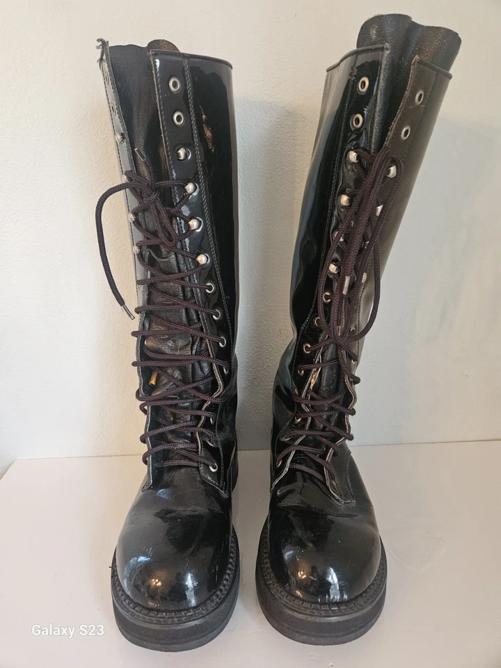 Botas masculinas Robert Wayne "Tattoo" tamanho 10 M combate militar emo gótico anos 90 glam rock - Imagem 2 de 4