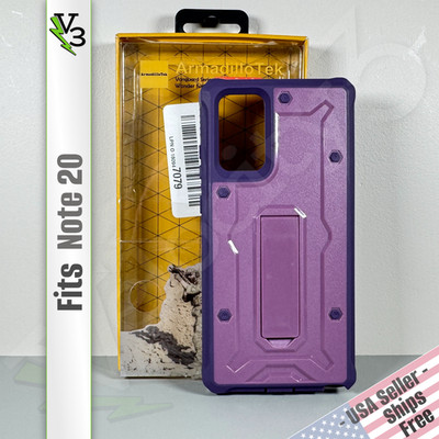 ArmadilloTek Case for Galaxy Note 20 - Rugged Purple | Dual Layer | Kickstand