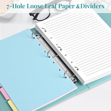 A5 Refill Paper, 7-Hole Planner Inserts for A5 Binder Budget Planner Journals No