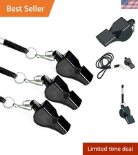 3PCS Professional Loud Pealess Whistles - 120dB with Lanyards for Coaches
