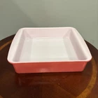 Vintage Pyrex 8"x8" Square Casserole Milk Glass Baking Dish #222 Flamingo Pink