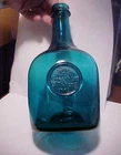 Vintage 8" Teal Blue BLENKO Glass Greenhow Williamsburg 1770 Reproduction Bottle