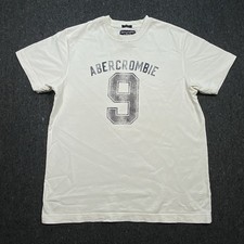 Abercrombie & Fitch City Retro #9 Muscle White T-Shirt Men’s Sz M Distressed