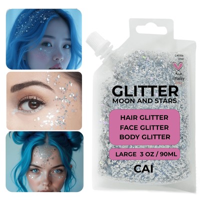 Face, Body & Hair Glitter Gel   Halloween Glitter for Kids and Women   3 Oz C...