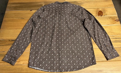 Gibson Brown Floral Pearl Snap Long Sleeve Button Down Western Cowboy L Shirt - Picture 12 of 15