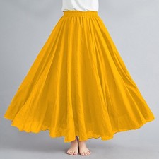 Cotton Maxi Full Circle Skirt Women/Girl Belly Dancing Flared Skirt