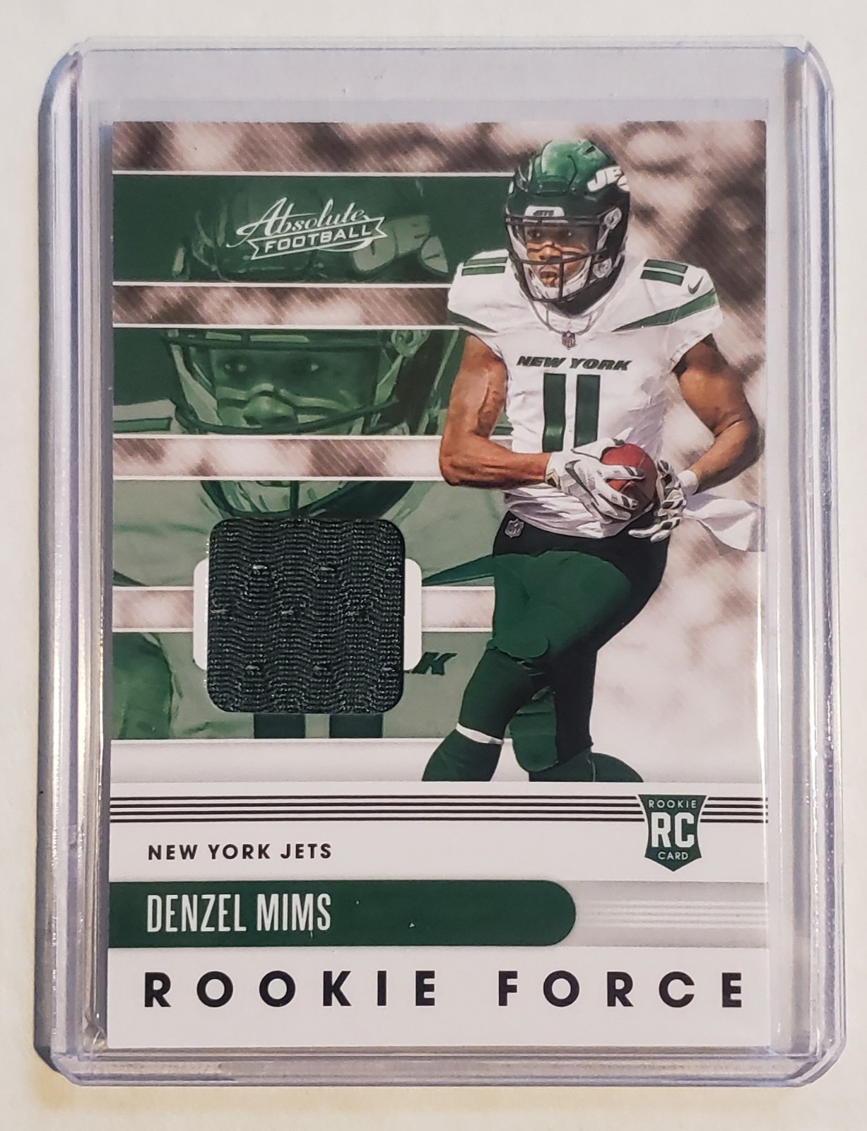Denzel Mims 2020 Absolute Rookie Force Patch #23 RC New York Jets NFL Football Card