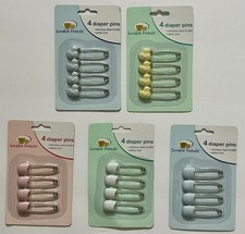 Luvable Friends Diaper Pins Blue Yellow Ducks Pink White Lot 5 New Sealed 2013