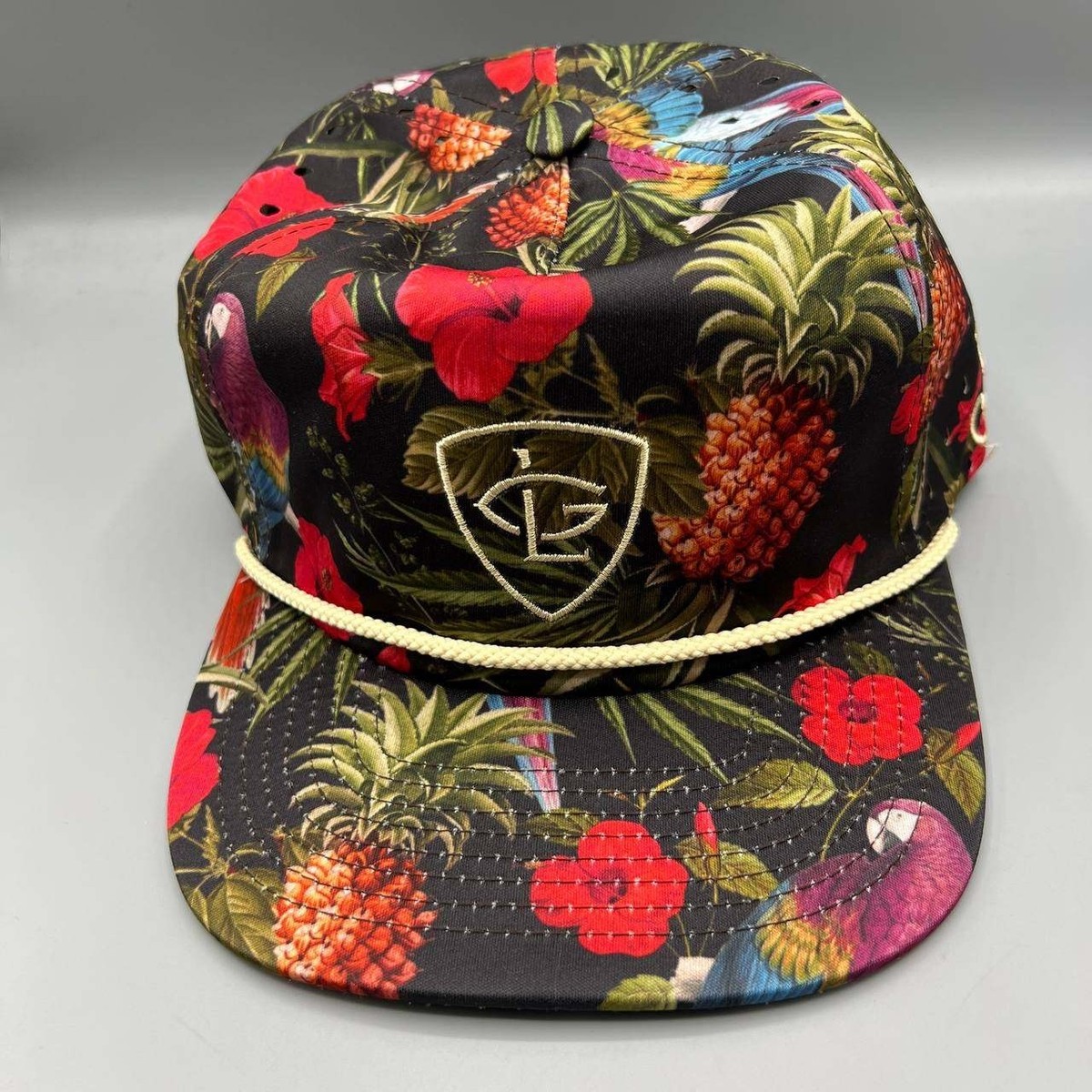 hazama pick cap ピックキャップ Greg Lutzka Hat Men Red Hawaiian Floral Grassroots Strap Back Cap