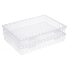 Clear Plastic Storage Box with Flap Lid, Multipurpose Craft Organizers and Stora