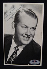 VAUGHN MONROE Autographed 4x6 Photo PSA/DNA Big Band Singer 1950s