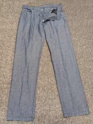 Lacoste Jeans Herren W34 L32 Blau Denim Zip Fly Relaxed Fit Straight Leg Gr. 46