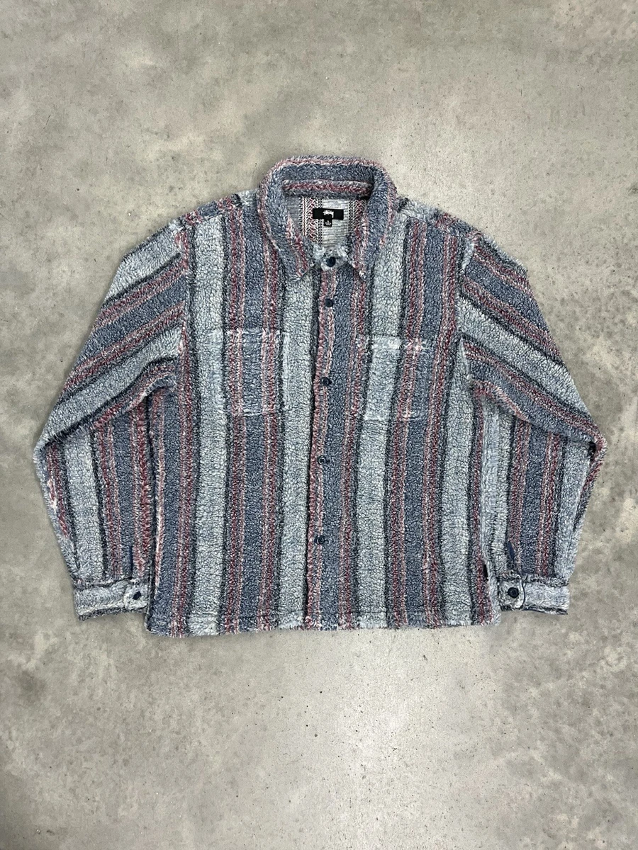 Stussy Long Sleeve Striped Casual Button-Down Shirts for Men for