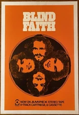 BLIND FAITH s/t 1969 US ATCO/AMPEX Promo Only POSTER Clapton Winwood Grech Baker