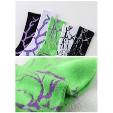 Korean Style Skateboard Long Socks Creative Fun Lightning Hip Hop Style Socks