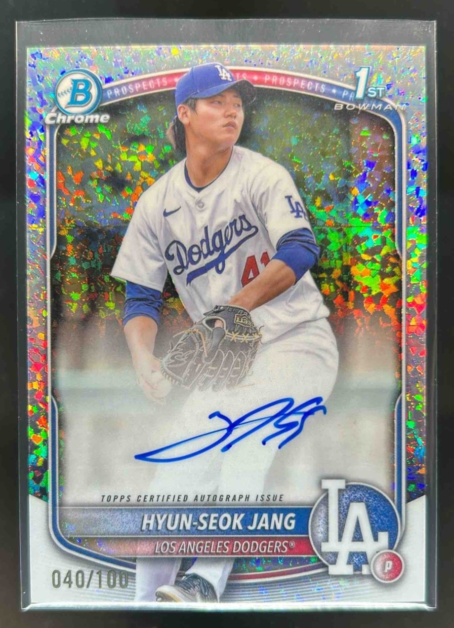 2025 Bowman Hyun-Seok Jang Chrome Auto Mini-Diamond Refractor 1st Prospect #/100
