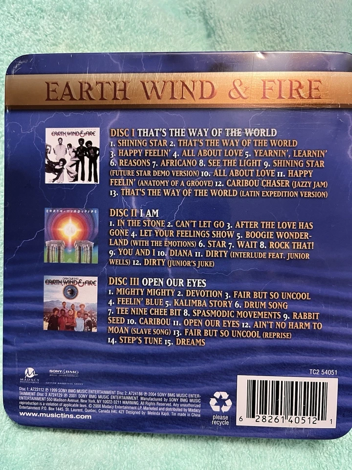 NEVER OPENED Earth Wind & Fire  Collector’s Edition Tin  Three CD’s - Imagem 2 de 4