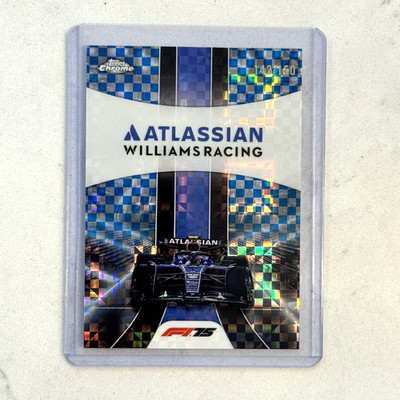 2025 Topps Chrome Formula 1 F1 #182 ATLASSIAN Blue Checker Flag Refractor /150