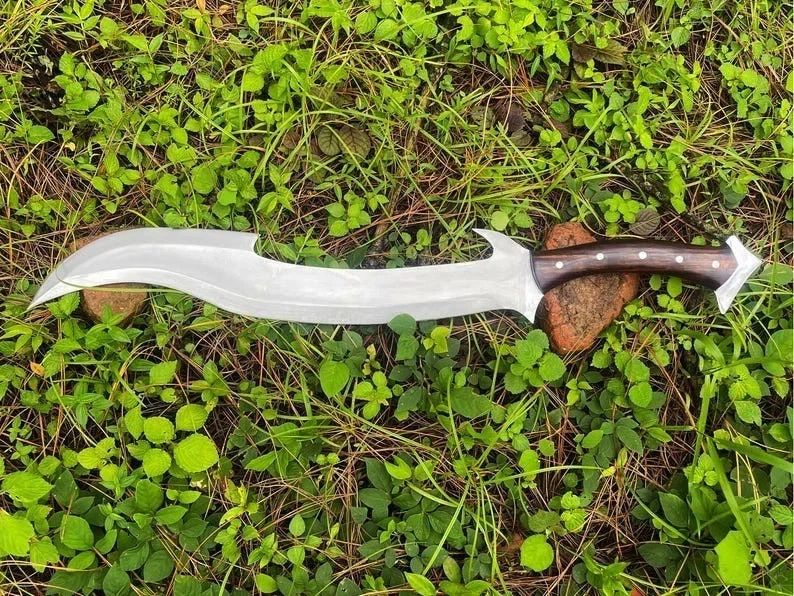 Espada vikinga de acero al carbono forjada a mano espada de caza medieval con funda Foto 2 de 4