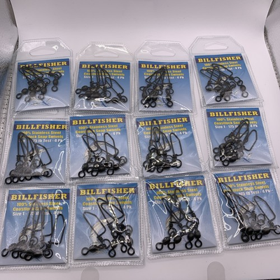 #ad Lot of 12 BILLFISHER Stainless Steel Coastlock Snap Swivels Size 1 175 lb Test $39.99