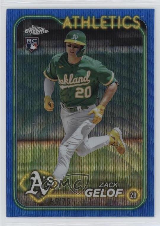2024 Topps Chrome Blue Wave Refractor /75 Zack Gelof #282 Rookie RC