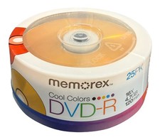 Memorex Cool Colors 16X DVD-R 4.7GB - Purple, Black, Red, Orange  Blue Lot