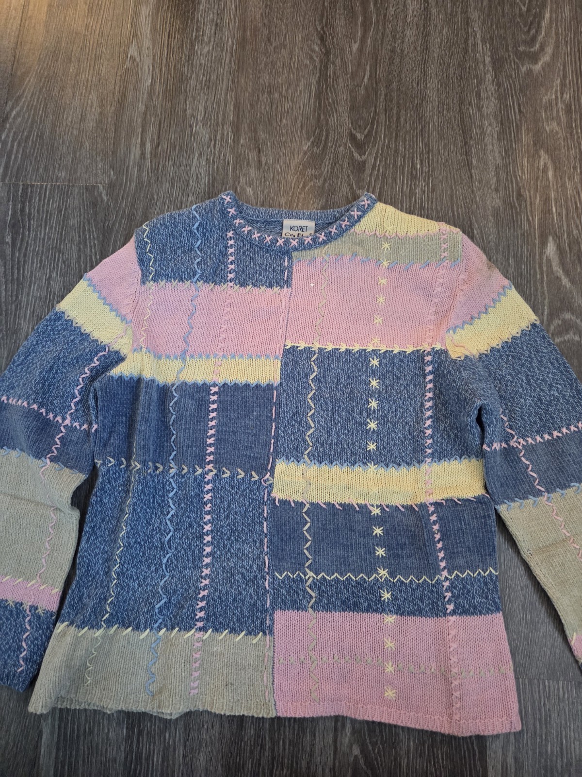 Vintage Koret Women’s Small  Patchwork Crochet Sw… - image 1