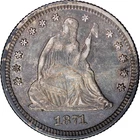 1871 25c Seated Liberty Quarter ~ VF Details