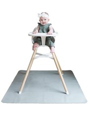 Vegan Leather High Chair Mat by 40 x 40 in - Waterproof Wipeable Splat Mat ...