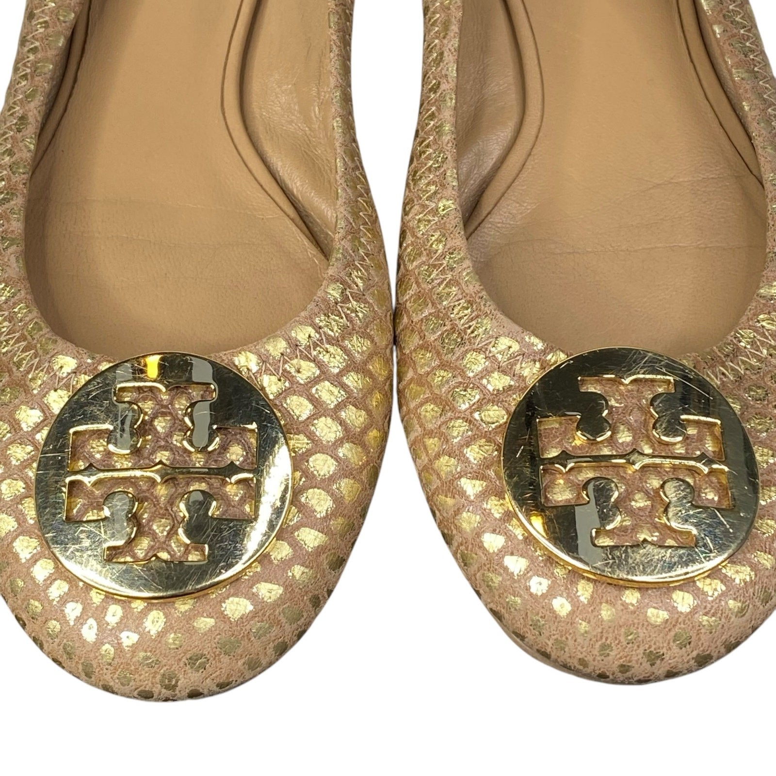 Tory Burch Women’s Gold Python Embossed Ballet Fl… - image 11