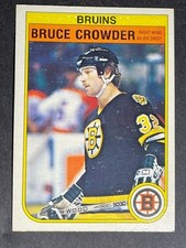 1982 O-Pee-Chee Hockey BRUCE CROWDER # 9 -▶ROOKIE CARD◀– NM