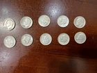 Roosevelt Silver Dimes Lot of 10 Circulated 1954-1959 90% Silver Coins
