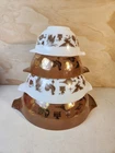 Set 4 Pyrex Mixing Bowls EARLY AMERICAN Gold Cinderella Nesting 441 442 443 444