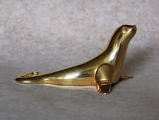 BMF Metall Flaschenöffner Kapselheber Robbe Seehund vergoldet 60er Jahre vintage