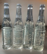 Hill Billy Beverages 8 3/4 oz. Empty Clear Pop Bottles Lot of 4 Richland Center