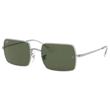 Ray-Ban Rectangle 1969 Sunglasses Silver Frames with G-15 Green Lens RB1969