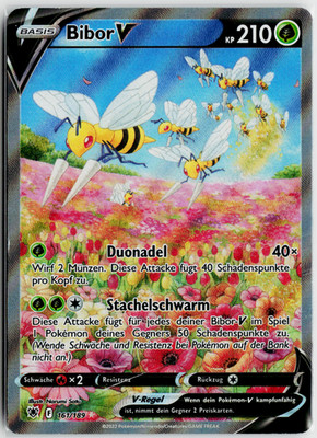 Pokémon TCG Bibor V 161/189 Alternative Art Astralglanz Good Deutsch