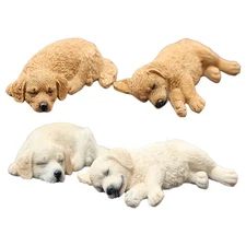 Figurines Sleeping Dog Shape Desktop Decor Auto Dashboard Ornaments For Drivers