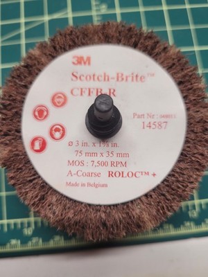 3M Scotch-Brite Roloc+ Surface Cond Wheel CFFB-R 3'' x 1-3/8'' A-Coarse 14587