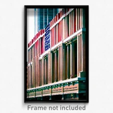 Pixel Art Poster - Superficial American Architecture (8 Bit Video Game Print)