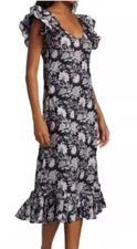 Mille Floral-Print Klara Midi-Dress Size L