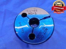 5/8 48 NS 1 THREAD RING GAGE .625 .6250 NO GO ONLY P.D. = .6055 INSPECTION CHECK