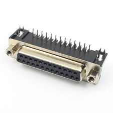 2Pcs D-SUB 25 Pin Female Right Angle PCB Socket Connector Adapter 2 Rows DB25F
