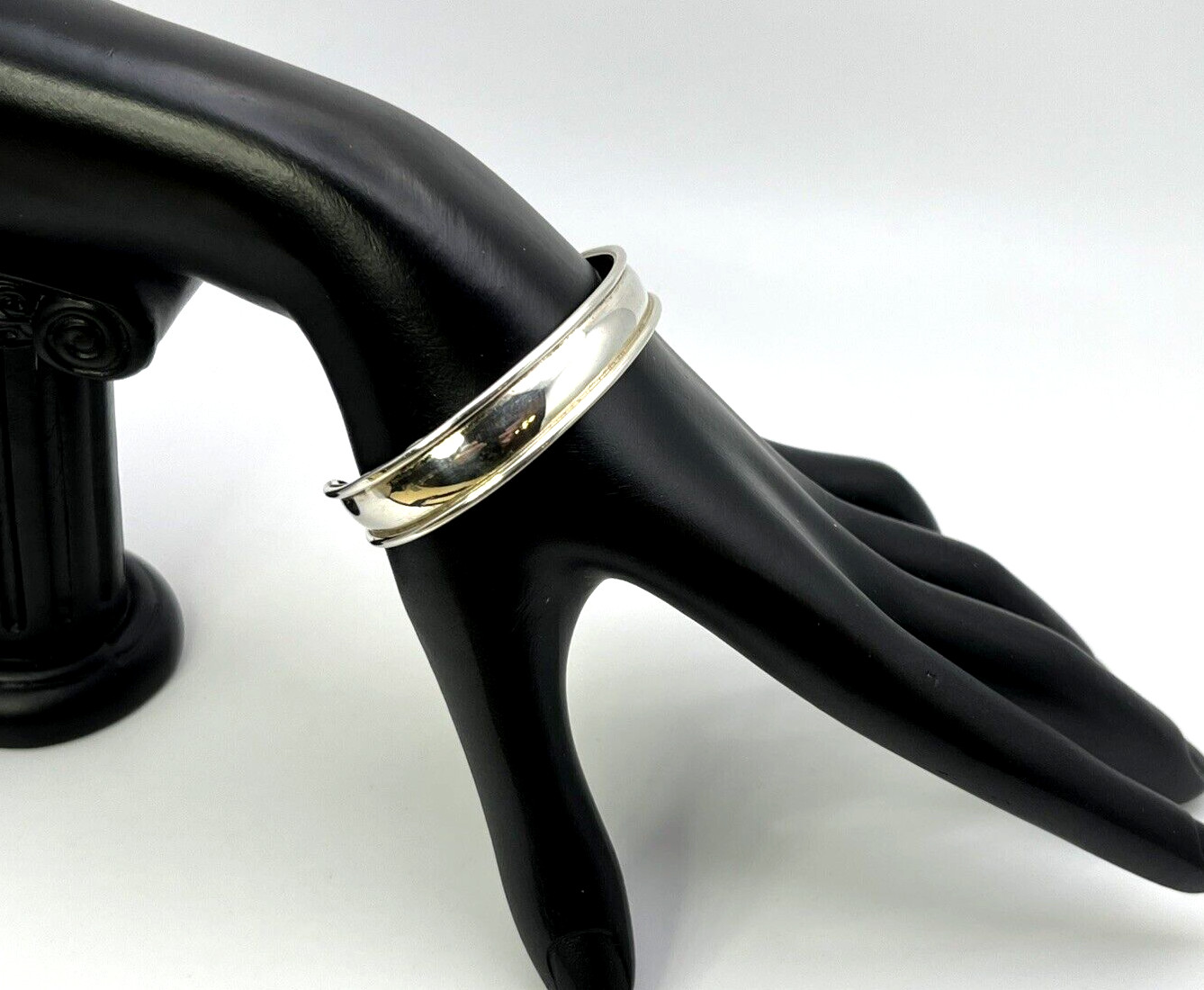 UPSCALE Vtg Solid Sterling Silver 925 CUFF BANGLE… - image 2