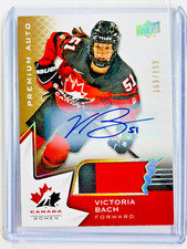 2020-21 UD Team Canada Juniors Patch Autographs #44 Victoria Bach /199 Women